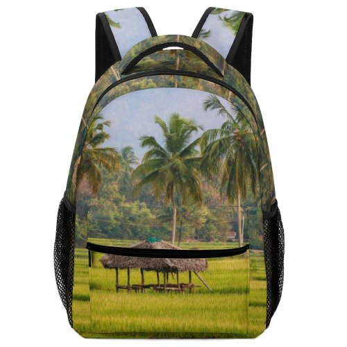 yanfind Children's Backpack Field Grassland Outdoors Birds Countryside Paddy Kerala India Building Rural Hut Stock Preschool Nursery Travel Bag