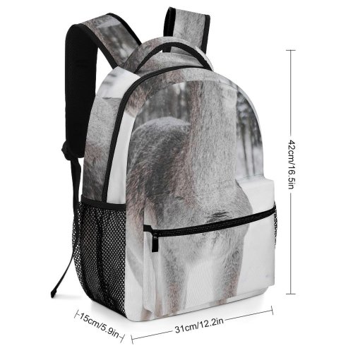 yanfind Children's Backpack Frozen Freezing Deer Frost Wild Frosty Winter Outdoors Woods   Wildlife Preschool Nursery Travel Bag