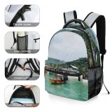 yanfind Children's Backpack Bay Tourism Sand Vacation Palm Destination Travel Island Paradise Beach Watercrafts Tropical Preschool Nursery Travel Bag
