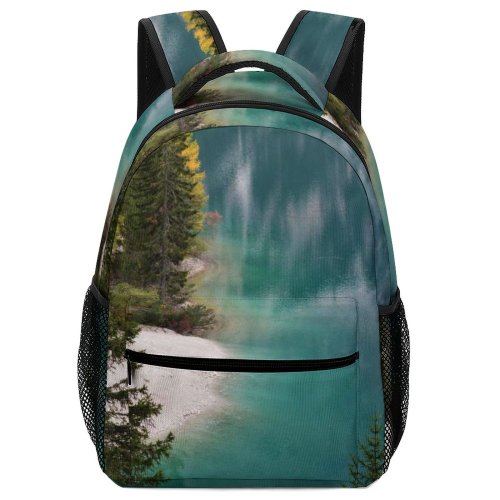 yanfind Children's Backpack Abies Pine Plant Creative Spruce Pictures Outdoors Grey Tree Fir Lake Preschool Nursery Travel Bag