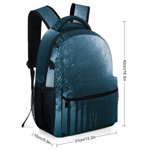 yanfind Children's Backpack Fog Mist Outdoors Croatia Tree Path Dark Misty Light Mood Moody Foggy Preschool Nursery Travel Bag