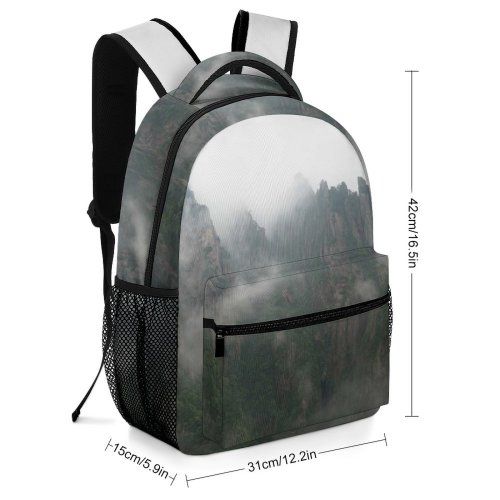 yanfind Children's Backpack Fog Outdoors Grey Mist Plant Tree National Park Mount China Huangshan Preschool Nursery Travel Bag