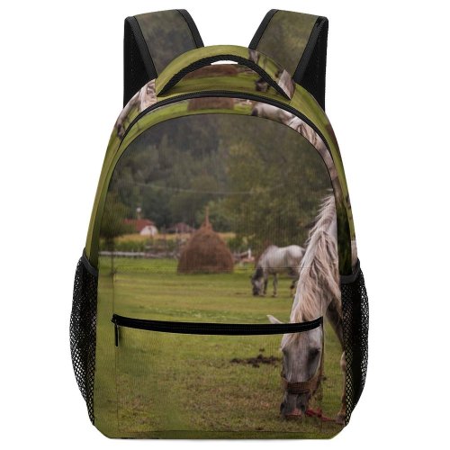 yanfind Children's Backpack Field Outdoors Horse Grassland Countryside Farm Rural Grazing Meadow Pasture Ranch Colt Preschool Nursery Travel Bag