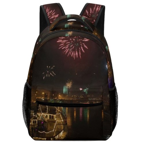 yanfind Children's Backpack Fireworks Year Happy Colorful Night Lights Festival Festivity River Wien Vienna City Preschool Nursery Travel Bag