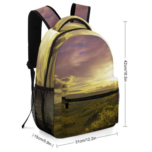 yanfind Children's Backpack  Light Outdoors Sunlight Scenery Mlsheim Landscape Countryside Sky Sunrise Field Grassland Preschool Nursery Travel Bag