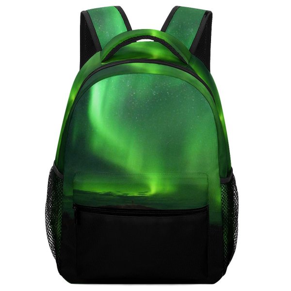 yanfind Children's Backpack Focus Dark Lights Scenery Evening Space Light Borealis Northern Astronomy Scenic Starry Preschool Nursery Travel Bag