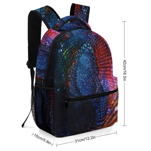 yanfind Children's Backpack Festive Inspiration Vibrant Holographic Shimmer Purple Magic Dark Design Decor Shiny Preschool Nursery Travel Bag