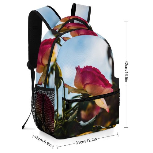 yanfind Children's Backpack Flower Bud Flora Plant  Sprout Rose Sunlight Leaf Stem Petal Bloom Preschool Nursery Travel Bag