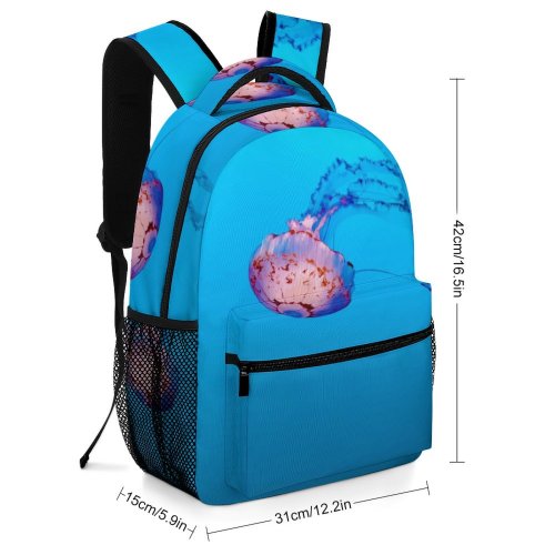 yanfind Children's Backpack Beautiful Invertebrate Header  Underwater Desktop Jellyfish Marine  Aquarium Turquoise Ocean Preschool Nursery Travel Bag