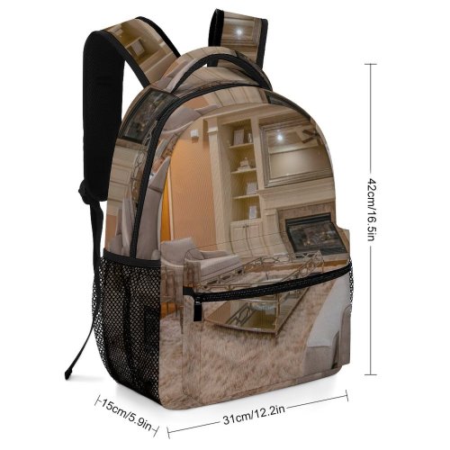 yanfind Children's Backpack Fireplace Pillows Trading Estate Design Decor Rug Lamp Home Lights Cozy Spacious Preschool Nursery Travel Bag