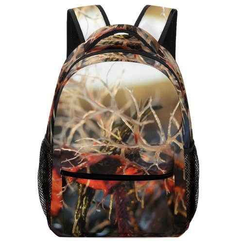 yanfind Children's Backpack Fishing Tackle Reel Hooks Seaweed Rod Girl Macro Plant Leaf Branch Botany Preschool Nursery Travel Bag