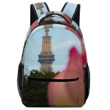 yanfind Children's Backpack Flower Architecture Building Spire Steeple  Plant  Rose Lily Tokyo Ueno Preschool Nursery Travel Bag