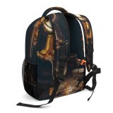 yanfind Children's Backpack Golden Dark Kitchenware Caffeine Cup Kettle Wood Table Still Vintage Pitcher Preschool Nursery Travel Bag