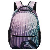 yanfind Children's Backpack Electronics Led Curves Design Abstract Light Luminescence Lights Futuristic Lines Preschool Nursery Travel Bag