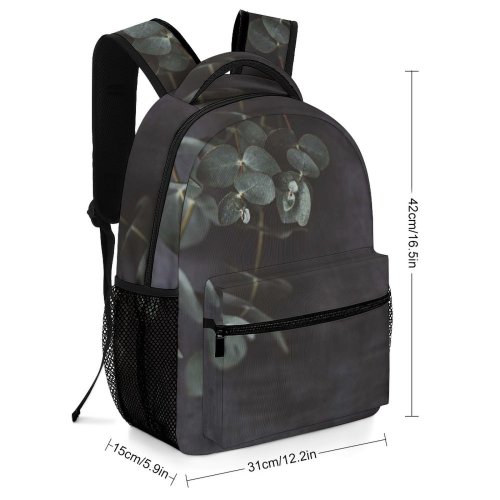 yanfind Children's Backpack Grey Leaves Leaf Slate Branch Plant Simple Preschool Nursery Travel Bag