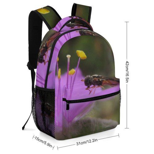 yanfind Children's Backpack Bug Insect Fauna Flower Summer Macro Detail Honeybee Membrane Winged Pollen Plant Preschool Nursery Travel Bag