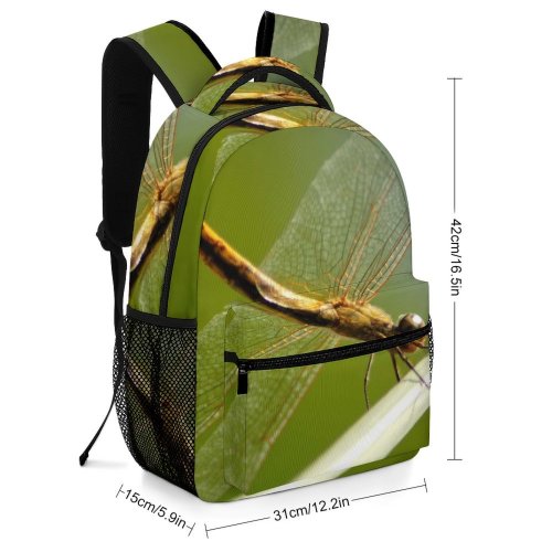 yanfind Children's Backpack Fly Twigs Camouflage Twig Leaves Dry Leaf Dragonflies Flies Preschool Nursery Travel Bag