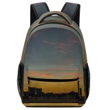 yanfind Children's Backpack Backlit Golden Street City Lights Airport Cityscape Clouds Sunset Landscape Evening Travel Preschool Nursery Travel Bag
