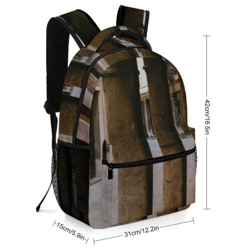 yanfind Children's Backpack Art Building Street City Light Hallway Arcade Column Abandoned Bedrock  Ancient Preschool Nursery Travel Bag
