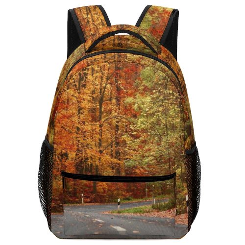 yanfind Children's Backpack Highway Tree Leaves Plant Leaf Free Asphalt Fall Tarmac Outdoors Maple Preschool Nursery Travel Bag