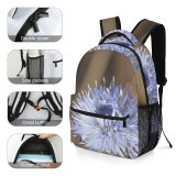 yanfind Children's Backpack Biennial Plants Flower Linear Leaves Lanceolate Narrow Stiffly Hairy Rosette Violet Flowers Preschool Nursery Travel Bag