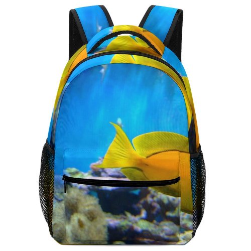 yanfind Children's Backpack Fish Coral Ocean Corals Reef Underwater Marine Biology Pomacentridae Pomacanthidae Organism Preschool Nursery Travel Bag