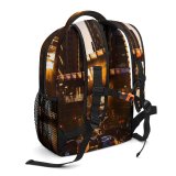yanfind Children's Backpack  Golden Tall Street City Dark Footbridge Illuminated Downtown Sunset Traffic Evening Preschool Nursery Travel Bag