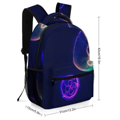 yanfind Children's Backpack Beautiful Dark Invertebrate Header Illuminated  Mother Underwater Aqua Jellyfish Marine Soundcloud Preschool Nursery Travel Bag