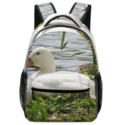 yanfind Children's Backpack Duck Ducks Summer Birds Bird Geese Swans Beak Goose Pond Waterfowl Botany Preschool Nursery Travel Bag