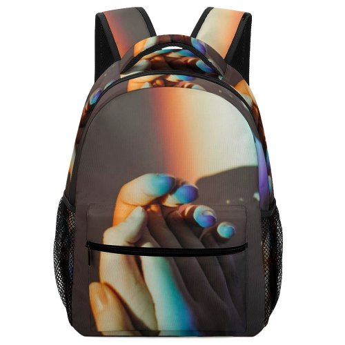 yanfind Children's Backpack Applaud Rainbow Hands Touching Couple Arms Applause Clap Clapping Wall Unity Lesbian Preschool Nursery Travel Bag