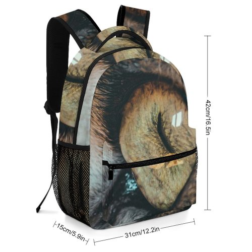 yanfind Children's Backpack Oval Pupil Blurred Daylight Colorful  Carnivore Eyelashes Pet  Light Preschool Nursery Travel Bag