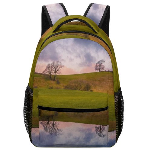 yanfind Children's Backpack Field Outdoors Grassland Uk Countryside  Land Farm Rural Meadow Scenery Reflections Preschool Nursery Travel Bag