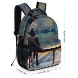 yanfind Children's Backpack Girl Park Beautiful Season Grass Wood Landscape Daylight Leisure Bench River Garden Preschool Nursery Travel Bag