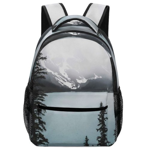 yanfind Children's Backpack Frozen Winter Fog Landscape Daylight Mountains Snow Outdoors Scenic Woods Lake Frost Preschool Nursery Travel Bag