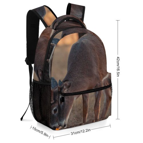 yanfind Children's Backpack Outdoors Reindeer Roe Deer Stag Fall Velvet Buck Fawn Virginia Rut Grass Preschool Nursery Travel Bag