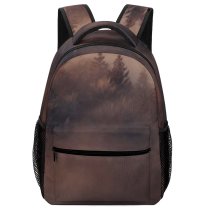 yanfind Children's Backpack Fog Outdoors Mist Grey Wood Forest Preschool Nursery Travel Bag