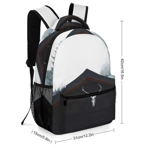 yanfind Children's Backpack Light Landscape Architecture Travel Roof Fall Bungalow Tree Hut Sight Peace Preschool Nursery Travel Bag