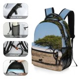 yanfind Children's Backpack Landscape Savanna National Plant Trunk Wildlife Creative Pictures Ground Grassland Outdoors Preschool Nursery Travel Bag