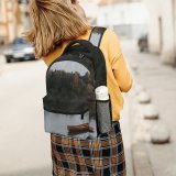 yanfind Children's Backpack Boat  Watercraft Woods Trees Lake Reflection Rowboat Preschool Nursery Travel Bag