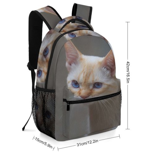 yanfind Children's Backpack Young Pet Funny Kitten Portrait Wildlife Curiosity Cute Little Staring Cat Preschool Nursery Travel Bag