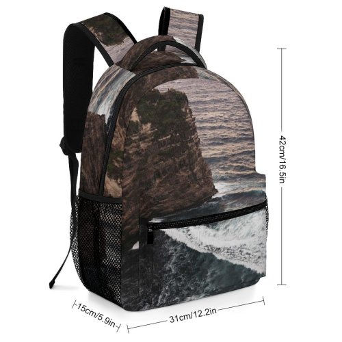 yanfind Children's Backpack Cliff Outdoors Ocean Bali Sea Promontory Sunset Oceanview Tropical  Saturated Preschool Nursery Travel Bag