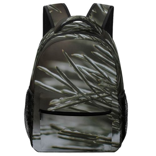 yanfind Children's Backpack  Focus Frozen Tree Winter Branch Season Conifer Snow  Outdoors Frost Preschool Nursery Travel Bag