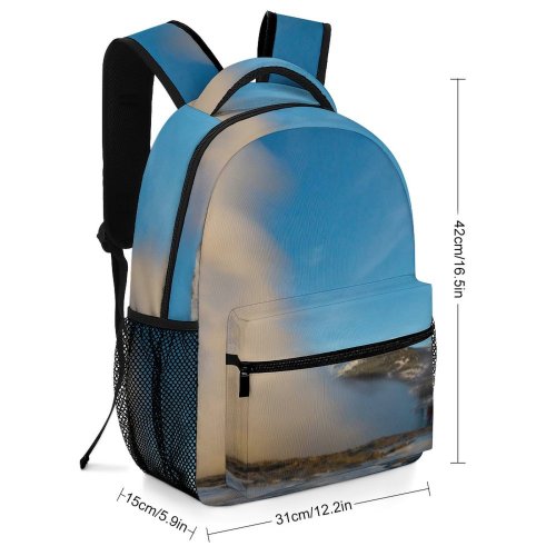 yanfind Children's Backpack Eruption Iceland Pictures Outdoors Snæfellsnes Pier Dock Volcano Port Waterfront Preschool Nursery Travel Bag