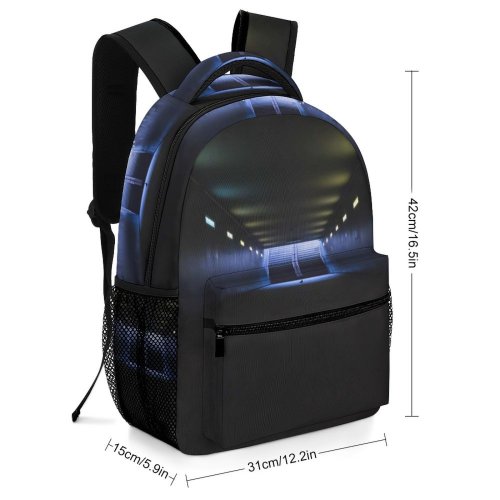yanfind Children's Backpack Empty Stairs Dark Illuminated Lights Tunnel Hallway Preschool Nursery Travel Bag