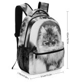 yanfind Children's Backpack Grey Pet Winter Kitten Portrait Tabby Cute Little Snow Cat  Whisker Preschool Nursery Travel Bag