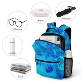yanfind Children's Backpack Experiment Aqua  Abstract Turquoise HQ Texture Patterm Images Ocean Preschool Nursery Travel Bag