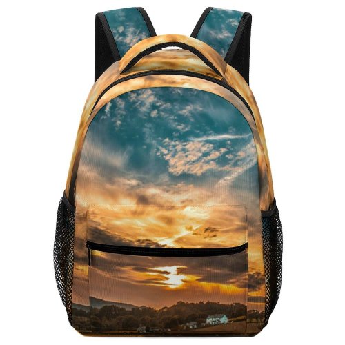 yanfind Children's Backpack Backlit Dark Clouds Sunset Landscape Daylight Evening Travel Storm Light  Outdoors Preschool Nursery Travel Bag