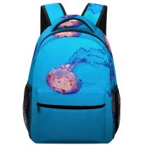 yanfind Children's Backpack Beautiful Invertebrate Header  Underwater Desktop Jellyfish Marine  Aquarium Turquoise Ocean Preschool Nursery Travel Bag