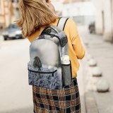 yanfind Children's Backpack Birds Sparrow Partridge Winter Hills  Grey Frost Perched Bush Hedge Branch Preschool Nursery Travel Bag