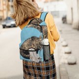 yanfind Children's Backpack Outdoors Cat Felidae Tabby Climb Fur Whiskers Preschool Nursery Travel Bag